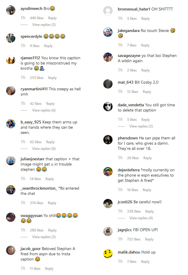 Stephen A Smith Trouble For Photo Caption Of Clemson Cheerleaders