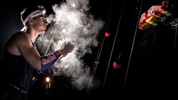 Elite Speed Climber Races Against An Elevator To See Who Can Climb 6 Stories Faster In A Test Of Man Vs. Machine