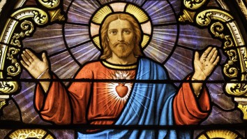 Church’s Stained Glass Window Depicting Mary And Jesus Goes Viral For Its Very NSFW Design Flaw