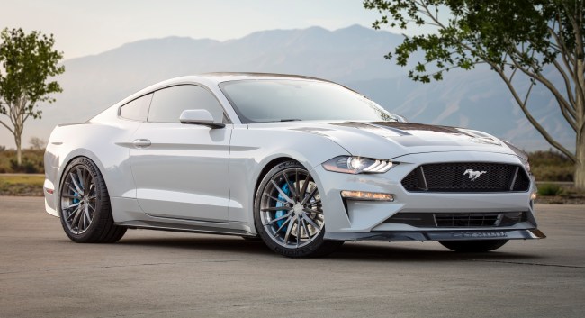 Ford Mustang Electric Car with lithium charging at SEMA.