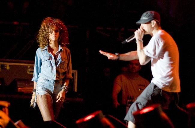 Eminem's verse in 2011 Things Get Worse track sided with Chris Brown and made threats towards Rihanna in the song. 