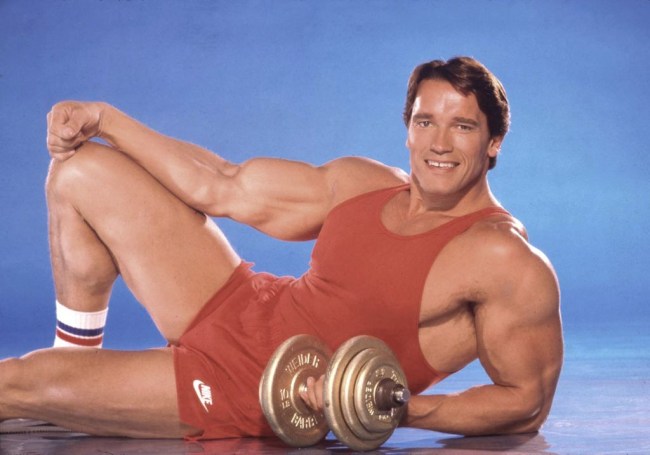 Arnold Schwarzenegger's son Joseph Baena recreates his father's Mr. Universe classic poses. 