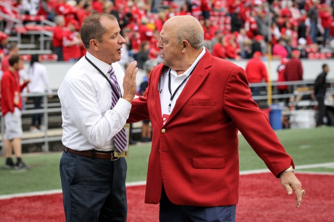 Barry Alvarez was caught on TV shooing away his young grandson during Wisconsin-Oregon Rose Bowl Game