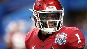 Jalen Hurts Has The Coolest Helmet At The Senior Bowl Honoring Both Oklahoma AND Alabama