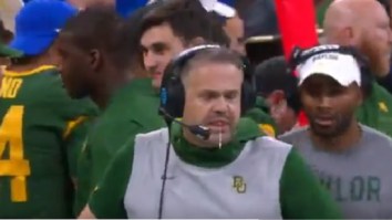 Baylor Head Coach Matt Rhule Spits On Himself During Sugar Bowl