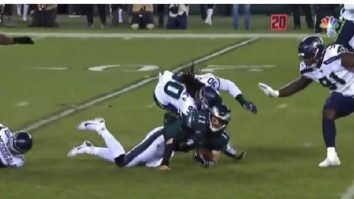 Eagles QB Carson Wentz Leaves Game After Getting Hit In The Head By Jadeveon Clowney During Eagles-Seahawks Playoff Game