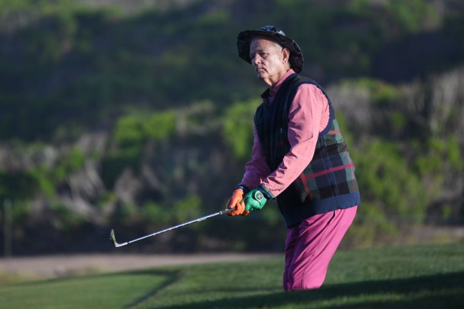 Bill Murray chugs shot of tequila at the Pebble Beach Pro-Am.