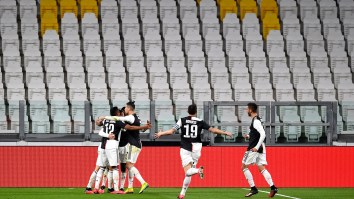Cristiano Ronaldo Gives Imaginary Fans High-Fives, Plays Game In Eerie Empty Stadium Due To Coronavirus