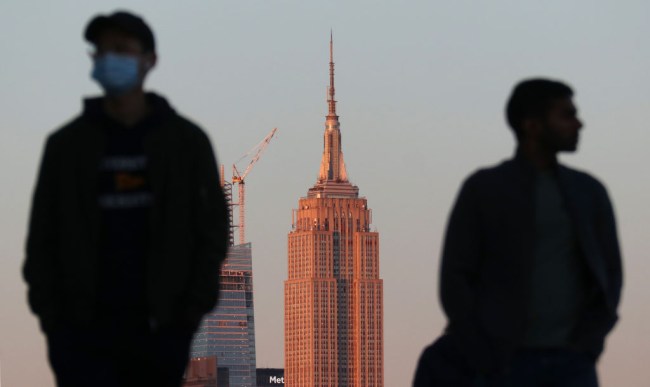 Empire State Building honored first responders by lighting up like a siren, but many New Yorkers were alarmed by the flashing red lights.