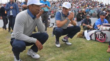 Justin Thomas Tells Story About Playing Home Run Derby In Tiger Woods’ Living Room And Unfortunately Breaking Something