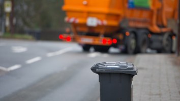 The Confusing Perspective On This ‘Floating’ Trash Can Photo Is An Optical Illusion That Hurts My Brain