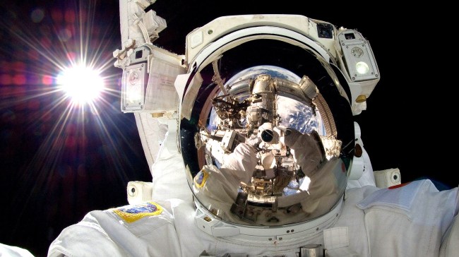 NASA Astronaut Five Bright Lights While On A Spacewalk