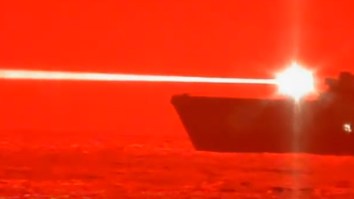 Watch Navy Ship USS Portland Obliterate A Drone Out Of The Sky With A Giant Frickin’ Laser Beam