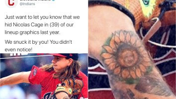 The Cleveland Indians’ Brilliant Social Media Team Hid Nicolas Cage’s Face All Over Their Line-Up Graphics Last Year