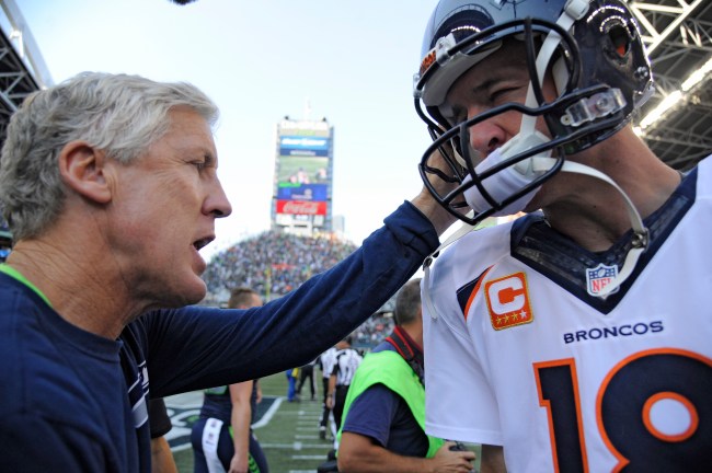 Seahawks head coach Pete Carroll got absolutely denied by Peyton Manning during an attempt to lure the 2012 free agent