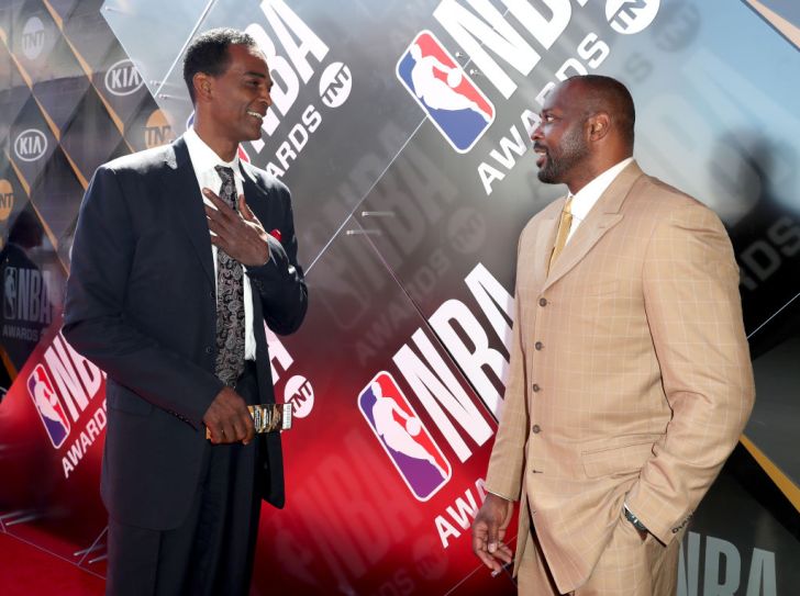 Ralph Sampson (L) and Horace Grant (R) attend 2018 NBA Awards at Barkar Hangar on June 25, 2018 in Santa Monica, California
