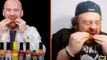 Adam Richman Returns To Tackle The ‘Hot Ones’ Challenge And Gets Nuked By Da Bomb Sauce Again