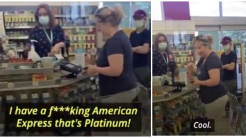 Walgreens Cashier Makes Critical Mistake Of Getting Between Karen And Her Mid-Day Wine Drunk