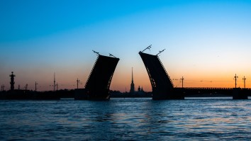 Driver ‘On Whippets’ Jumped Their Car Over An Open Drawbridge Like The Blues Brothers