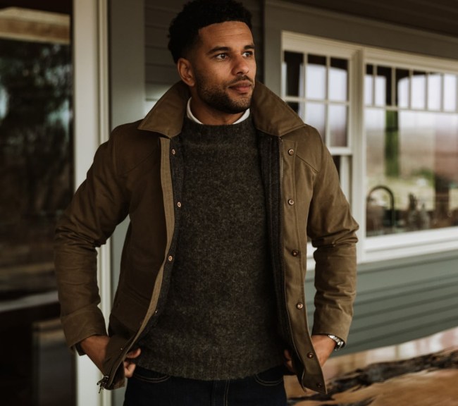 Flint and Tinder Flannel Lined Waxed Hudson Jacket