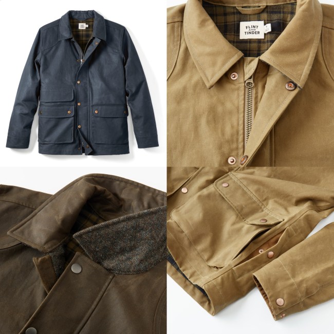 Flint and Tinder Flannel Lined Waxed Hudson Jacket