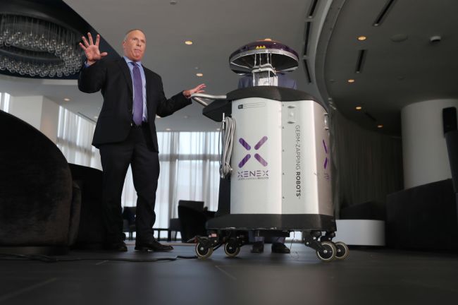 coronavirus cleaning robot carolina panthers