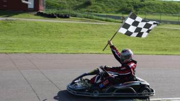 Pro Go-Kart Racer Gets Pissed, Throws His Bumper At A Rival Mid-Race, Fights Him In The Pit, Then Quits The Sport Forever