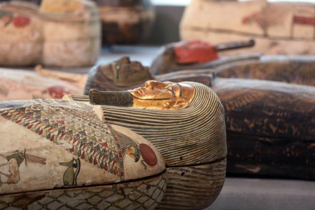 Archaeologists earthed more than 100 sarcophagi in Saqqara, Egypt at an ancient burial ground where dozens of coffins were also found last month as the country continues to make major discoveries in its bid to lure back tourists.