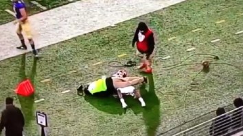 Man Standing On Sidelines Gets Knocked Out Cold After Player Runs Into Him During Utah-Washington Game