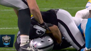 Raiders’ Hunter Renfrow Appears To Get Knocked Out Cold After Taking Vicious Helmet-To-Helmet Hit Vs Chargers