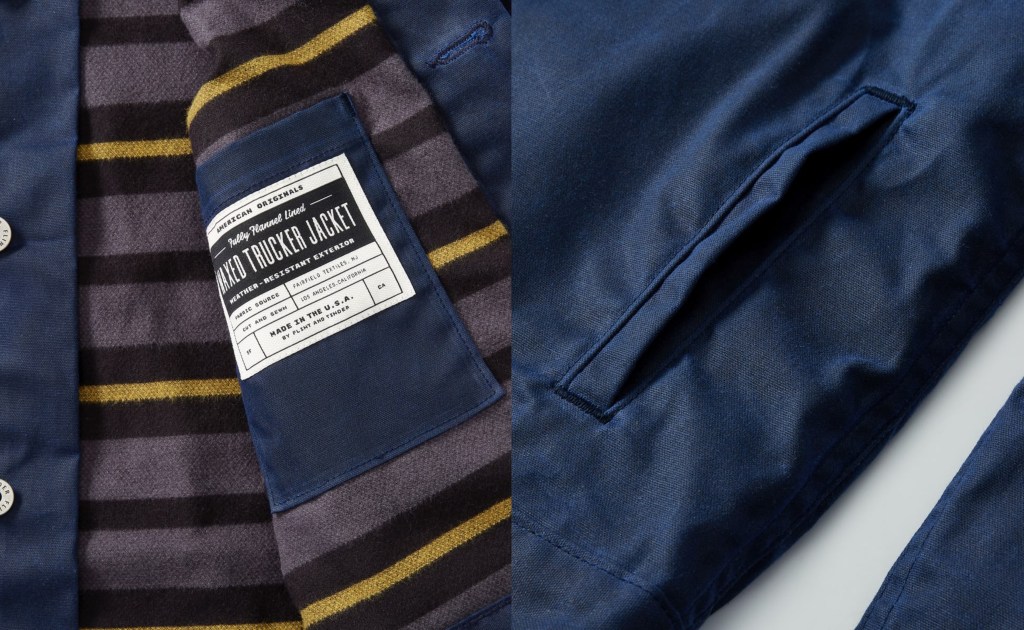 Navy Flint and Tinder Waxed Trucker Jacket