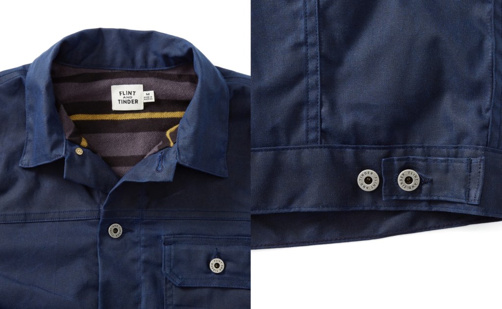 Navy Flint and Tinder Waxed Trucker Jacket
