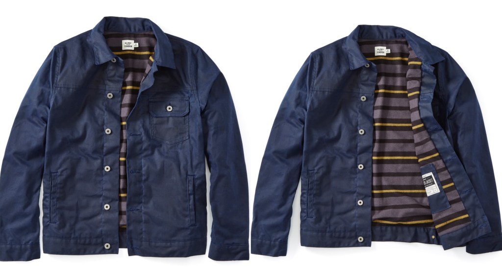 Navy Flint and Tinder Waxed Trucker Jacket
