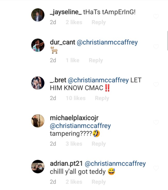 Fans Accuse Christian McCaffrey Tampering Deshaun Watson