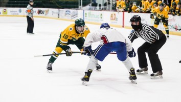 Alabama-Huntsville Hockey Had To Borrow Sweaters From A Michigan Club Team After Their Uniforms Got Stuck In Snow