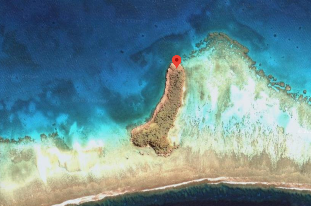 Dong shaped island on Google Maps