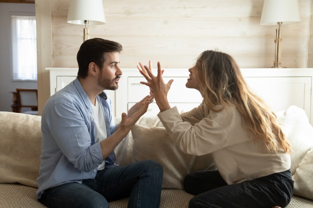couple arguing during breakup