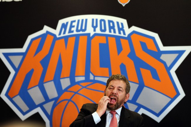 A Knicks fan got escorted from Madison Square Garden for wearing a "Ban Dolan" shirt, referencing the team's owner, James Dolan