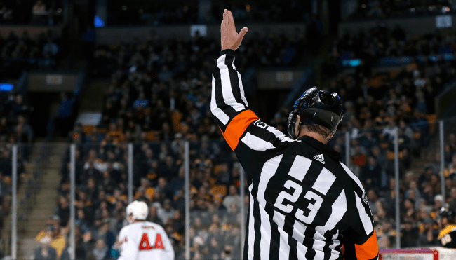 nhl referees make up call penalty