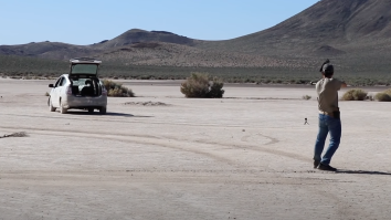 Guy Fires Grenade-Tipped Compound Arrow At A Car Like Real-Life John Rambo And The Explosion Is Awesome