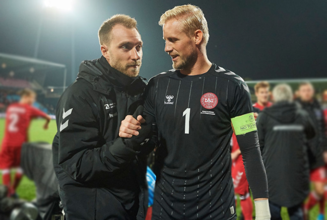 Kasper Schmeichel and christian eriksen