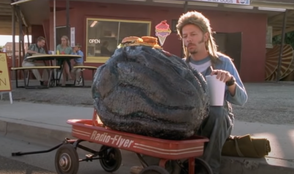 ice block poop fell from sky Joe Dirt