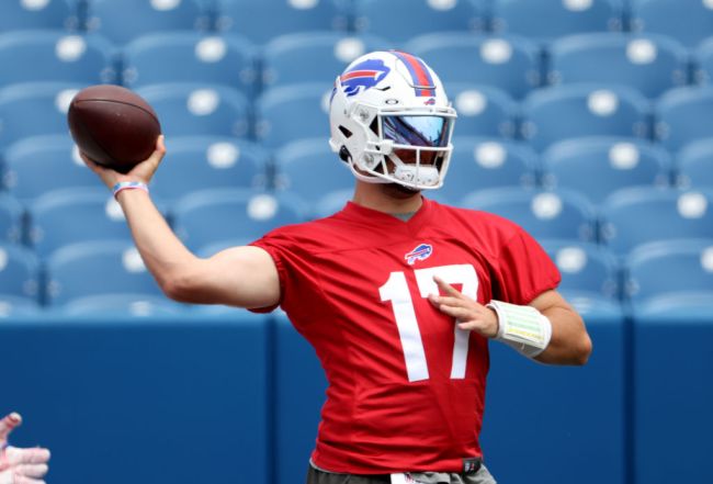bills fight practice josh allen pick six