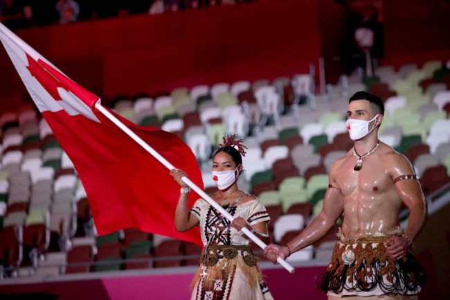 Tonga Flag Bearer Opening Ceremony - Olympics: Day 0