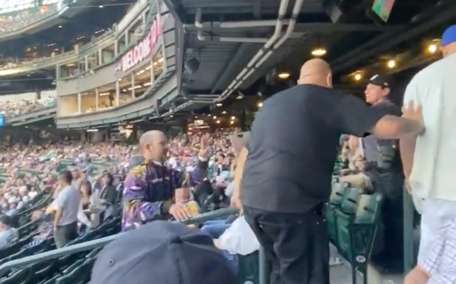 Seattle Mariners fan fight