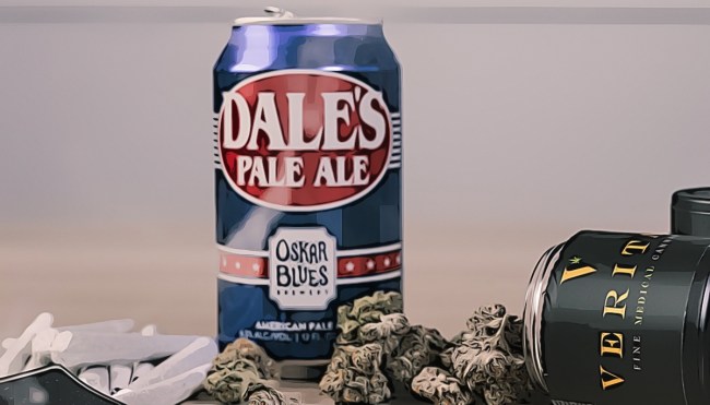 Oskar Blues can symbol smoking marijuana