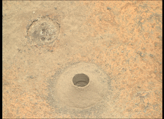 Perseverance Rover NASA Rock Drill Hole