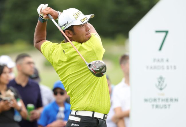 hideki matsuyama drive stuck inside shirt
