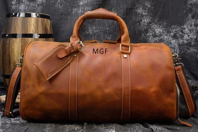 Handmade Leather Duffle Bag