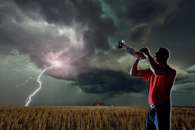 Tornado Oklahoma Siren Man Trumpet Ray Payne